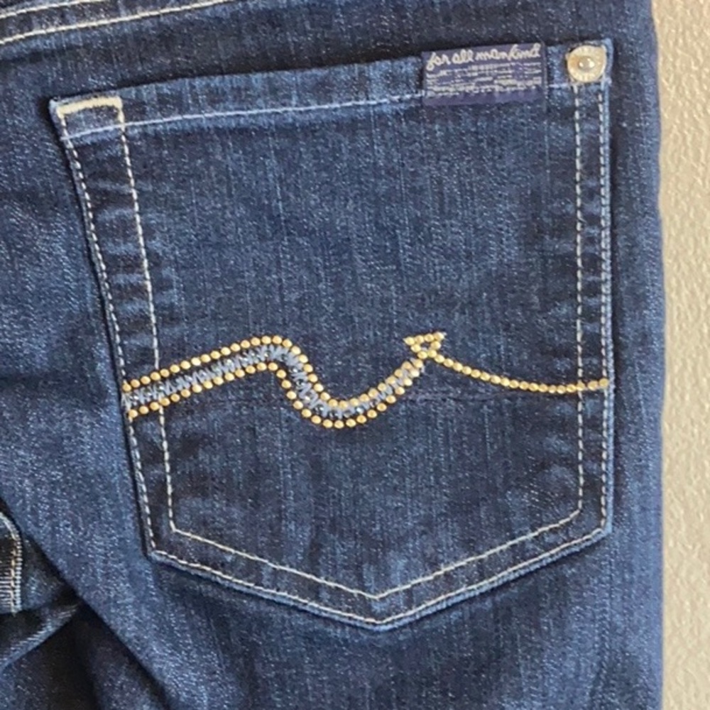 7 For All Mankind Roxanne Rhinestone  Jeans 28 - Picture 8 of 12